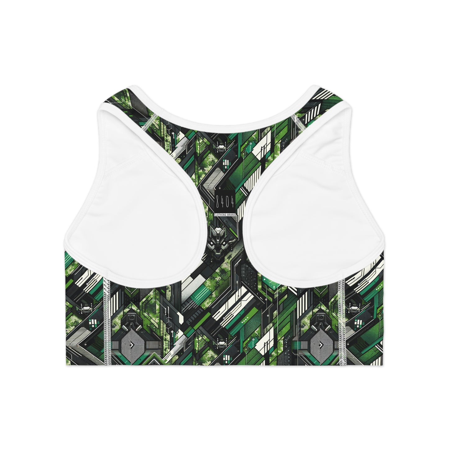 Tech Camo Fusion Tech-Forward Streetwear With a Futuristic Edge Sports Bra - 8404 Design-58