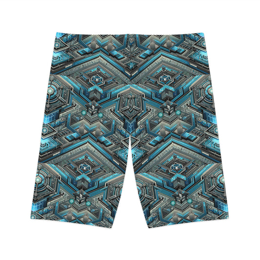 Tech-Infused Futurism Sleek Tech Edge Women's Bike Shorts - 8404 Design-49