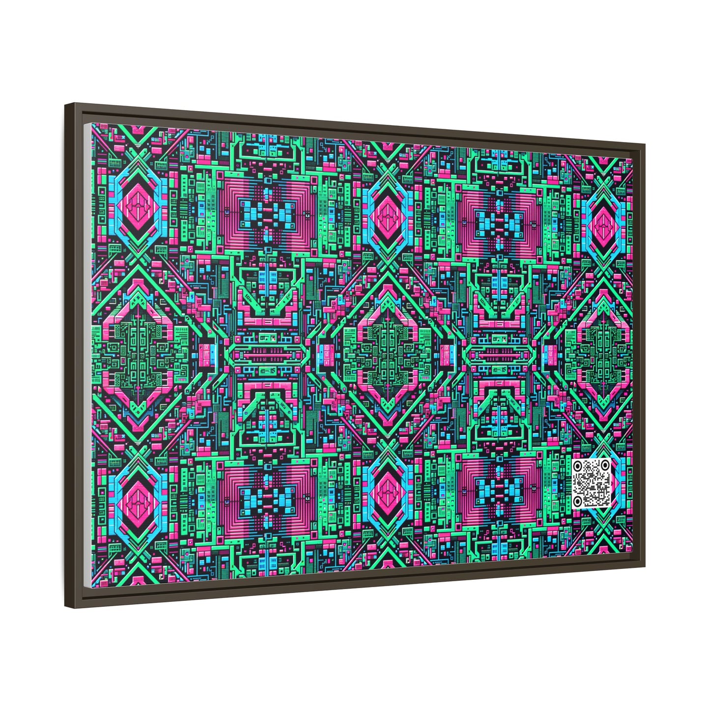 Digital Glitch Vibes Tech-Inspired Streetwear Matte Canvas, Framed (multi-Color) - 8404 Design-71 A