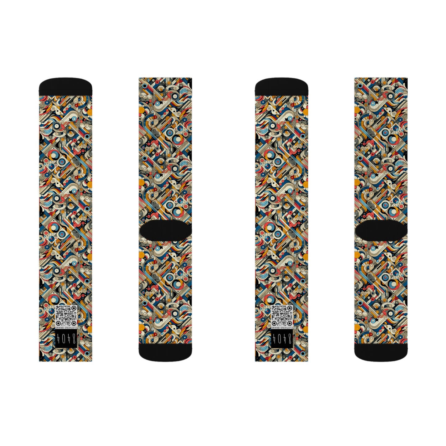 Abstract Graphic Art Modern Artistic Expression Sublimation Socks - 8404 Design-62