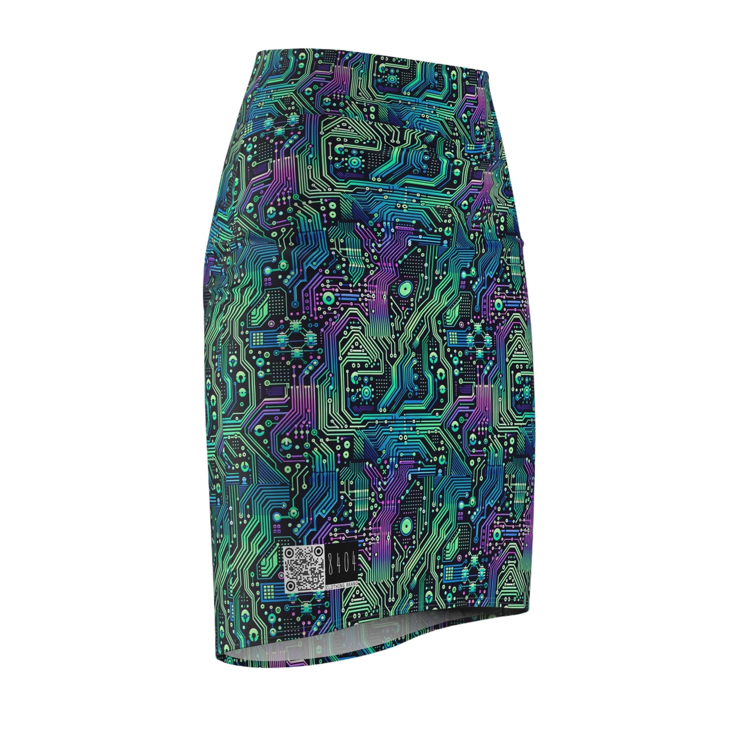 Tech-Infused Neon Tech-Forward Streetwear Women's Pencil Skirt - 8404 Design-66