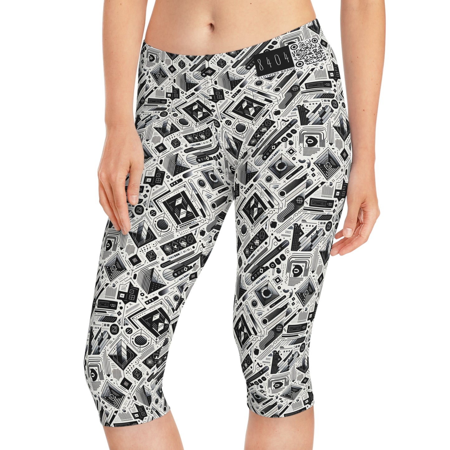 Tech Minimalism Minimalist Tech Women's Capri Leggings - 8404 Design-72