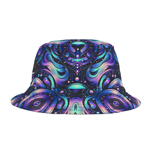 Iridescent Tech Fusion Tech-Forward Streetwear Bucket Hat - 8404 Design-62