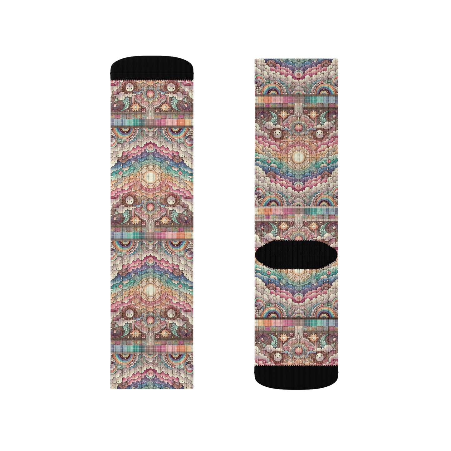 Digital Dreamland Whimsical and Nostalgic Streetwear With a Digital Twist Sublimation Socks - 8404 Design-56