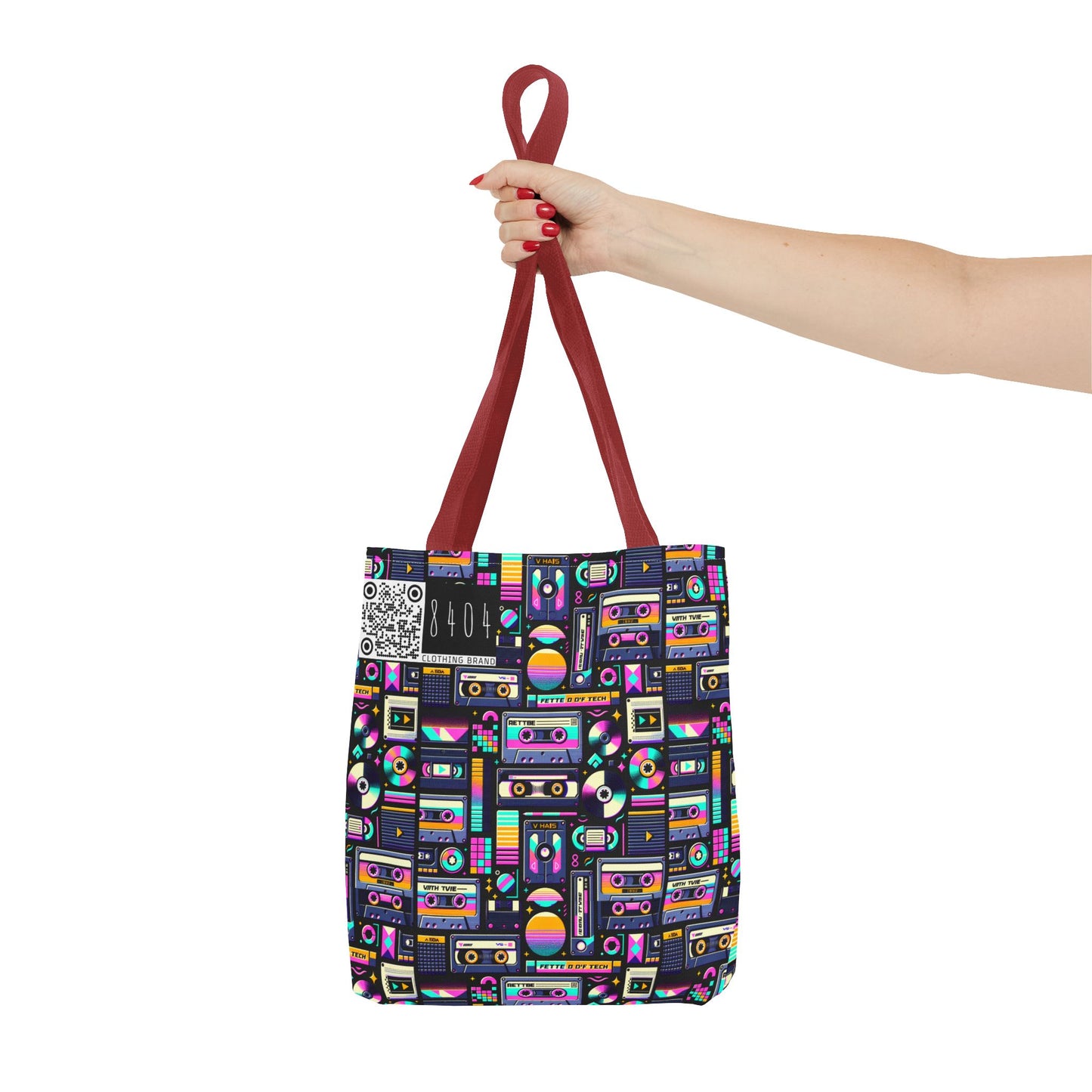 Digital Nostalgia Tech-Inspired Retro Fusion Tote Bag - 8404 Design-48