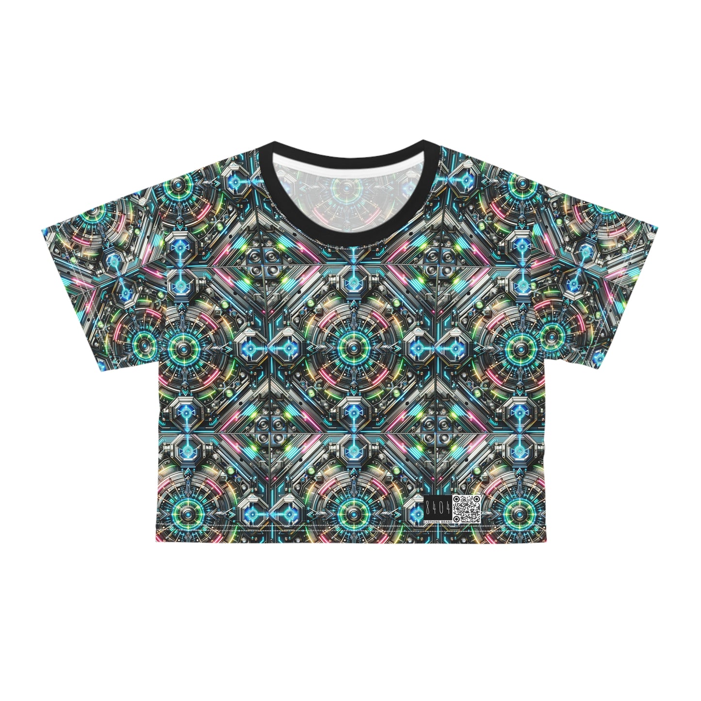 Tech-Infused Futurism Futuristic Tech Crop Tee - 8404 Design-53