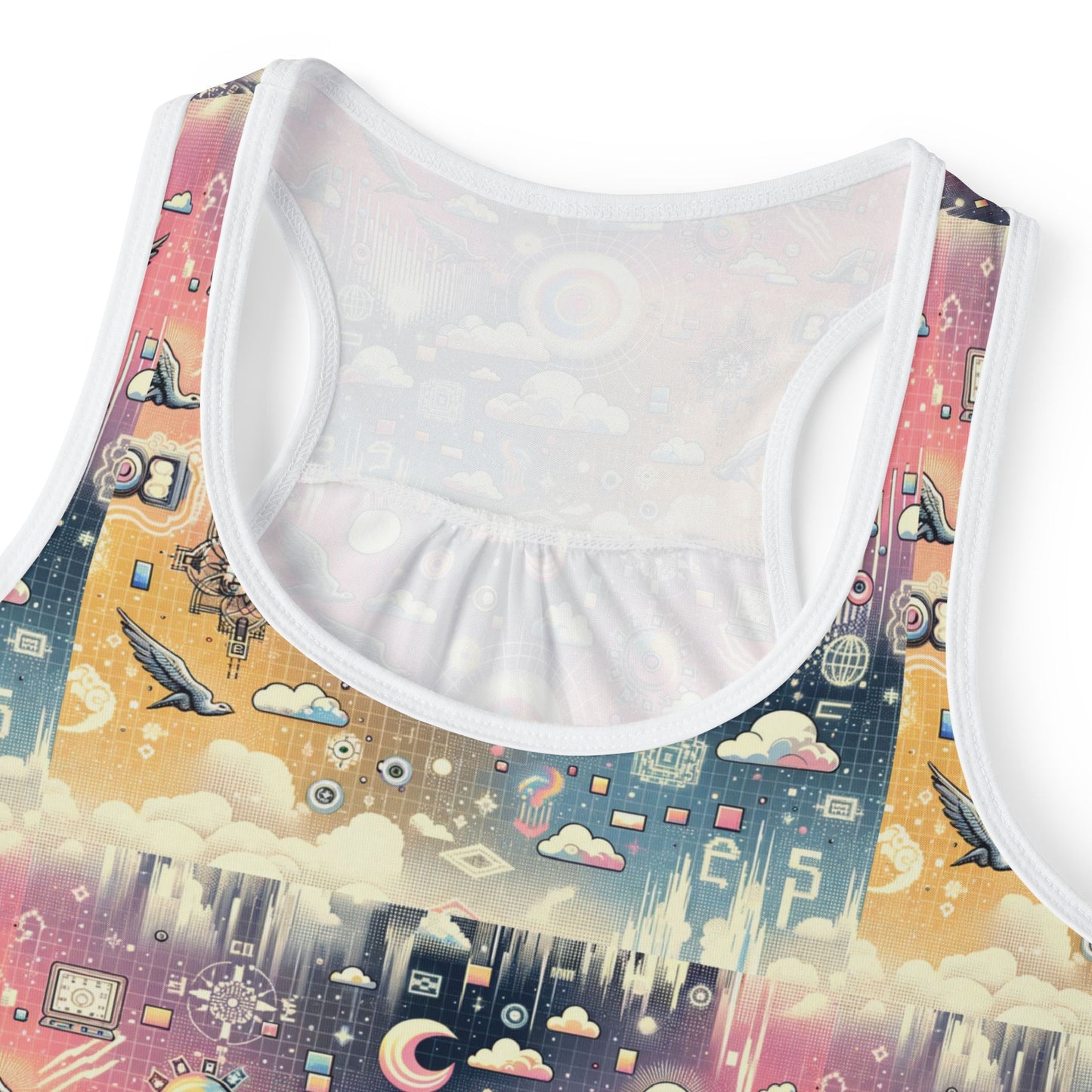 Digital Dreamland Whimsical and Nostalgic Streetwear With a Digital Twist Women's Tank Top - 8404 Design-69