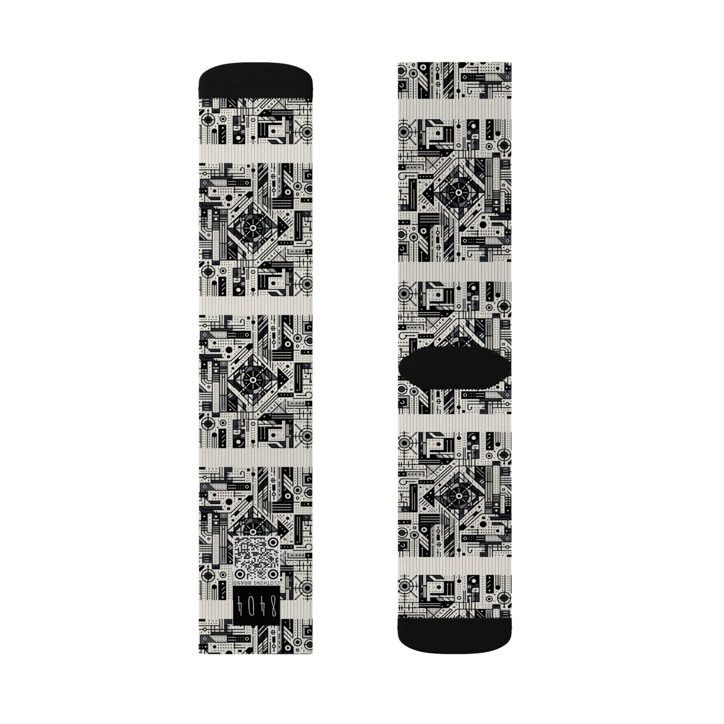 Digital Minimalism Minimalist Tech Sublimation Socks - 8404 Design-47