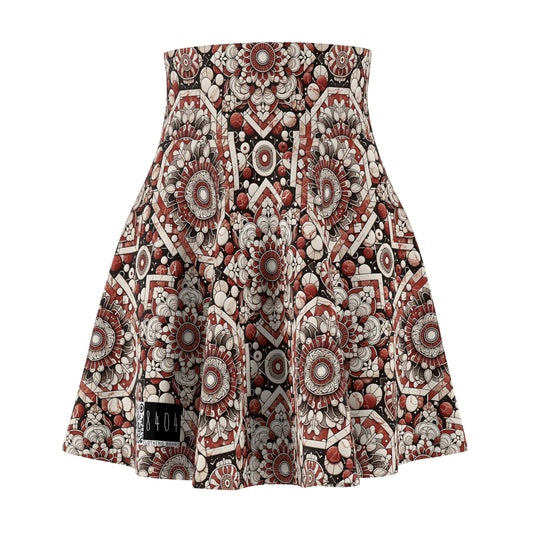 Neo Jomon Sculptural Aesthetics Artisanal Streetwear Women's Skater Skirt - 8404 Design-55