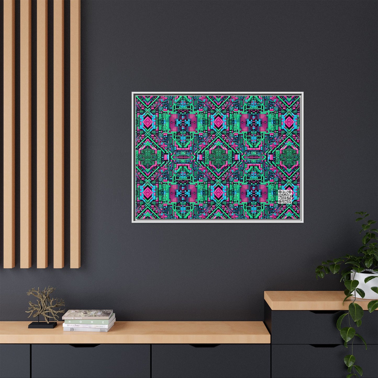 Digital Glitch Vibes Tech-Inspired Streetwear Matte Canvas, Framed (multi-Color) - 8404 Design-71 A