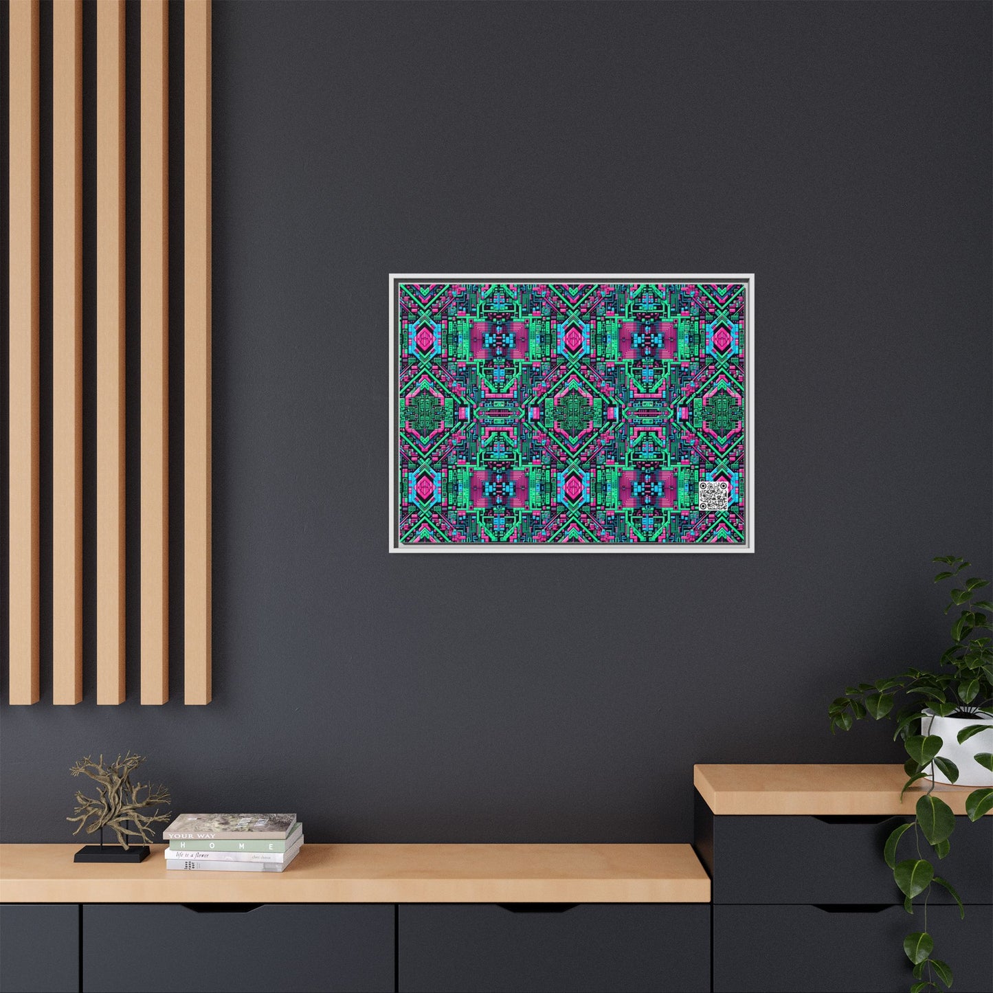 Digital Glitch Vibes Tech-Inspired Streetwear Matte Canvas, Framed (multi-Color) - 8404 Design-71 A