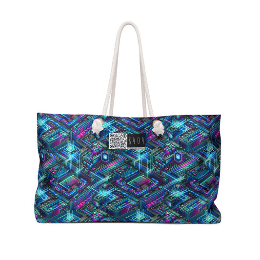 Digital Dreamland Futuristic Tech Aesthetic Weekender Bag - 8404 Design-42