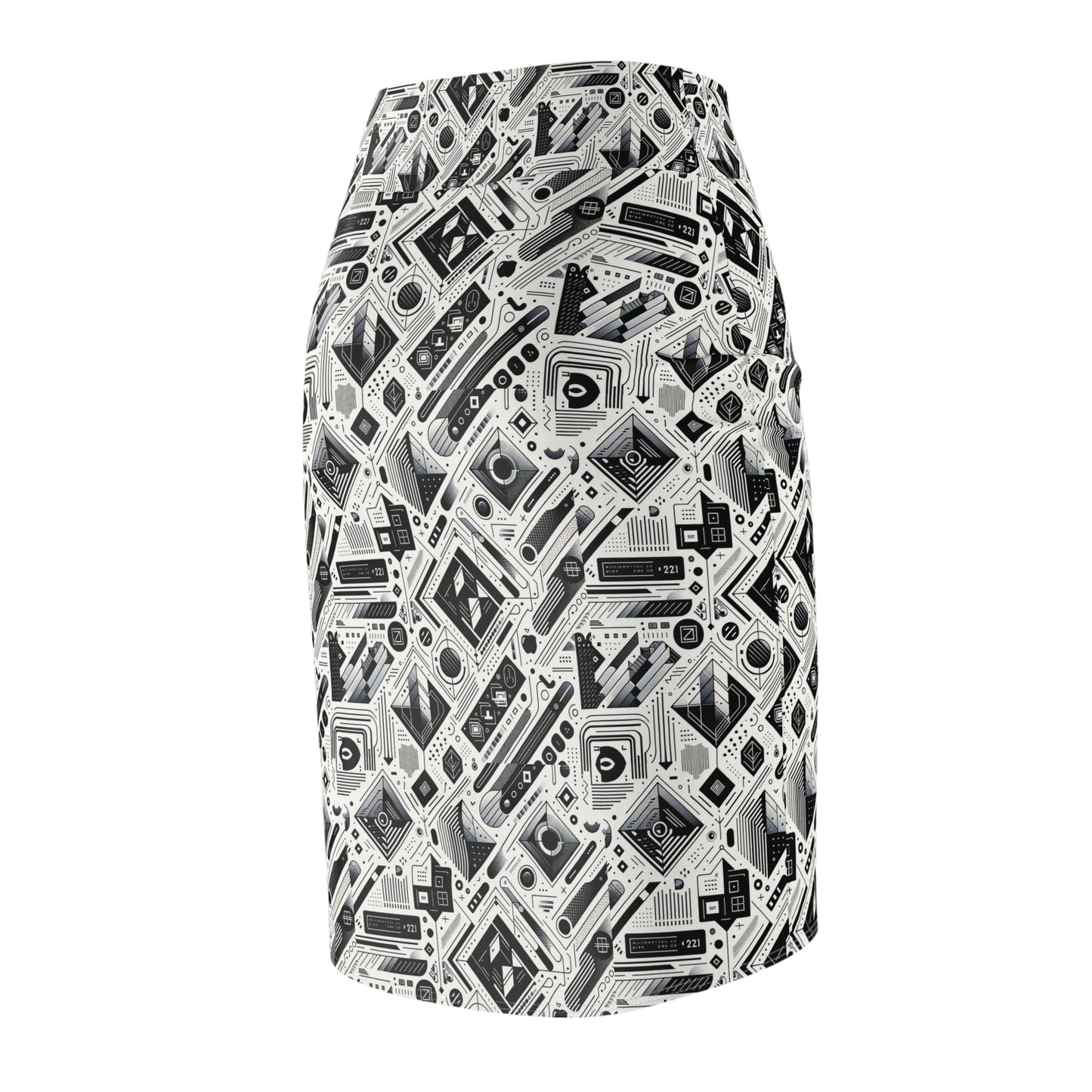 Tech Minimalism Minimalist Tech Women's Pencil Skirt - 8404 Design-72