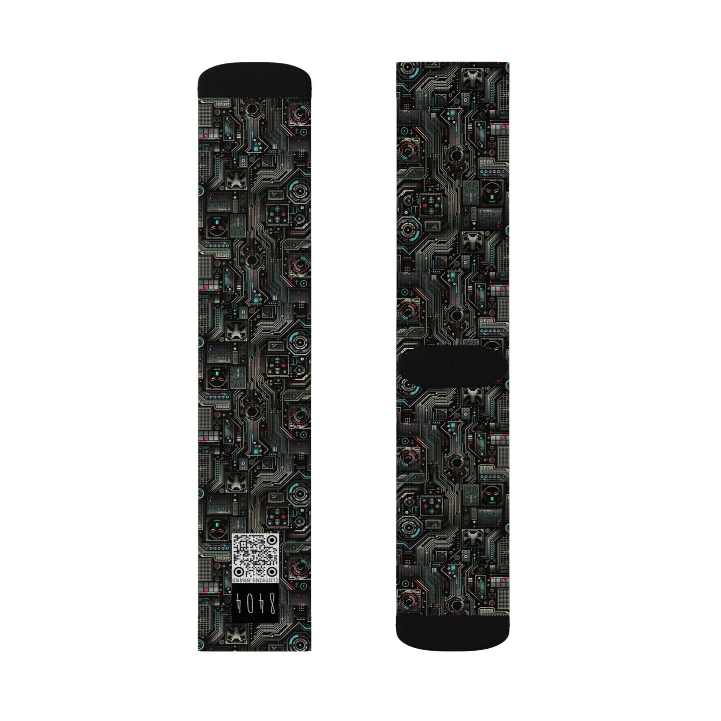 Tech Noir Aesthetics Sleek Tech Streetwear Sublimation Socks - 8404 Design-52