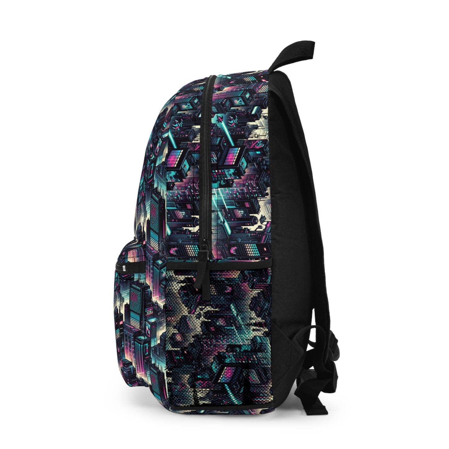 Digital Rebellion Tech-Inspired Streetwear Backpack - 8404 Design-51