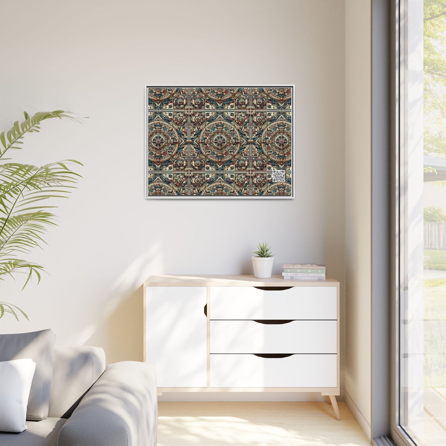 Urban Renaissance Historical Fusion With Street Edge Matte Canvas, Framed (multi-Color) - 8404 Design-57 A