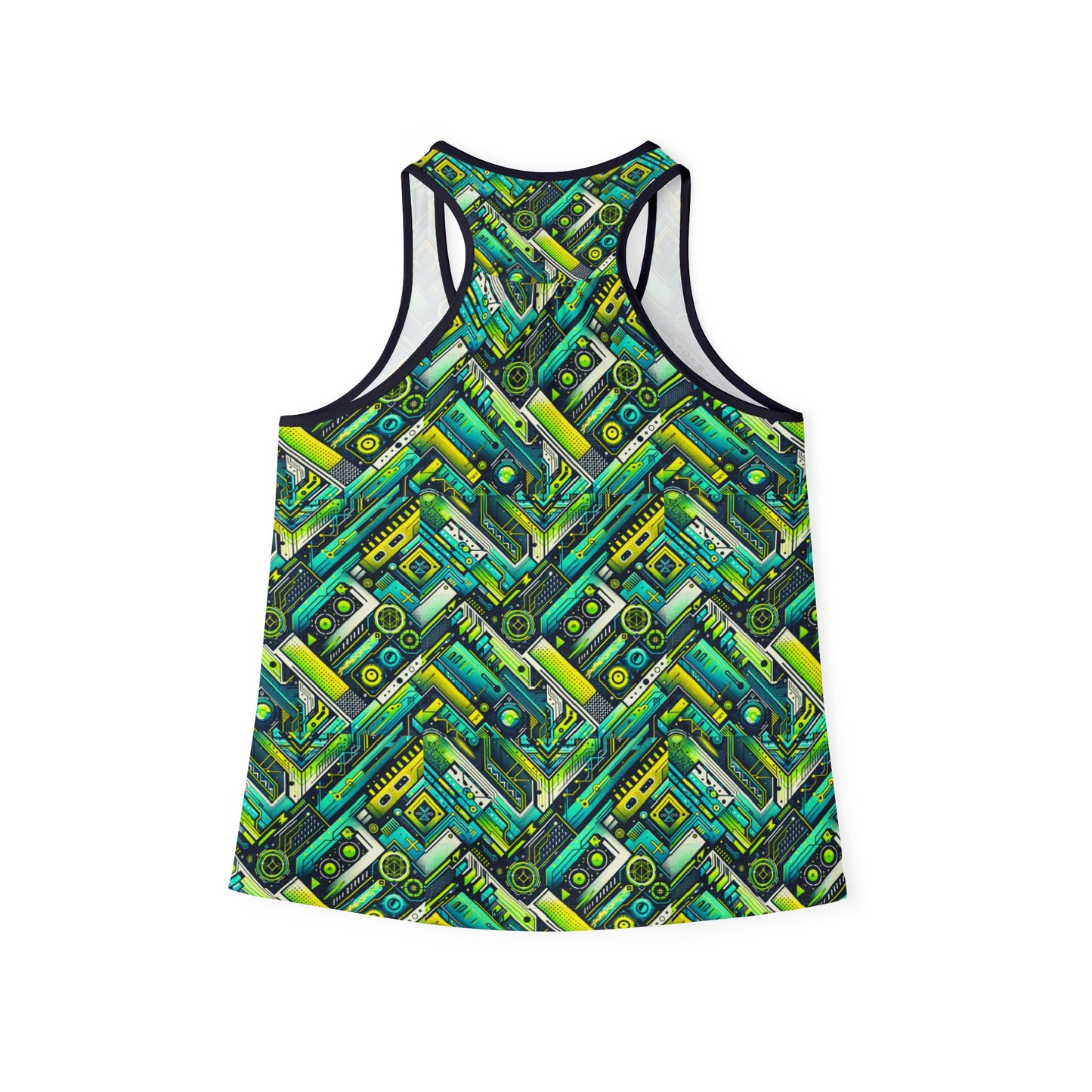 Tech-Infused Neon Tech-Forward Streetwear Women's Tank Top - 8404 Design-52