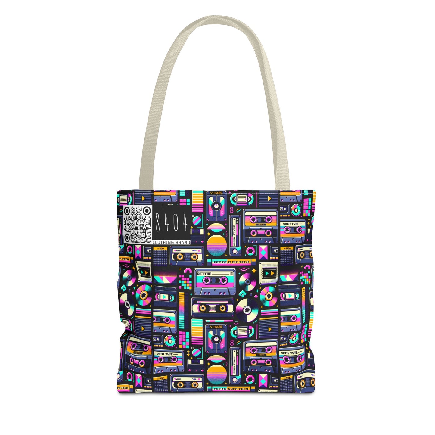 Digital Nostalgia Tech-Inspired Retro Fusion Tote Bag - 8404 Design-48