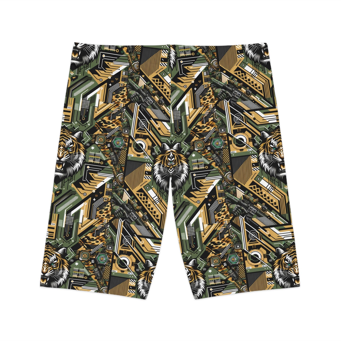 Neo-Camo Fusion Tech-Forward Streetwear Women's Bike Shorts - 8404 Design-58