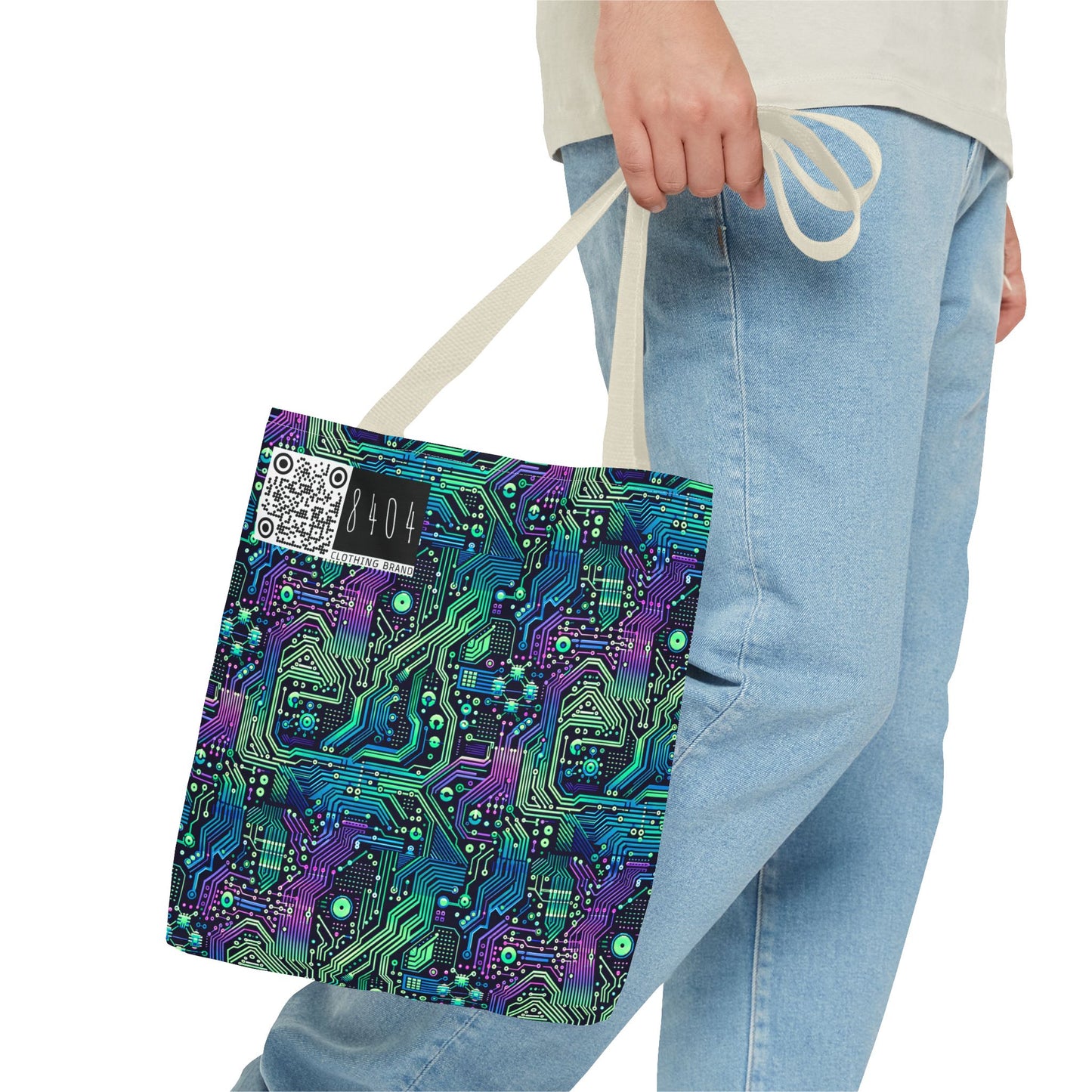 Tech-Infused Neon Tech-Forward Streetwear Tote Bag - 8404 Design-66