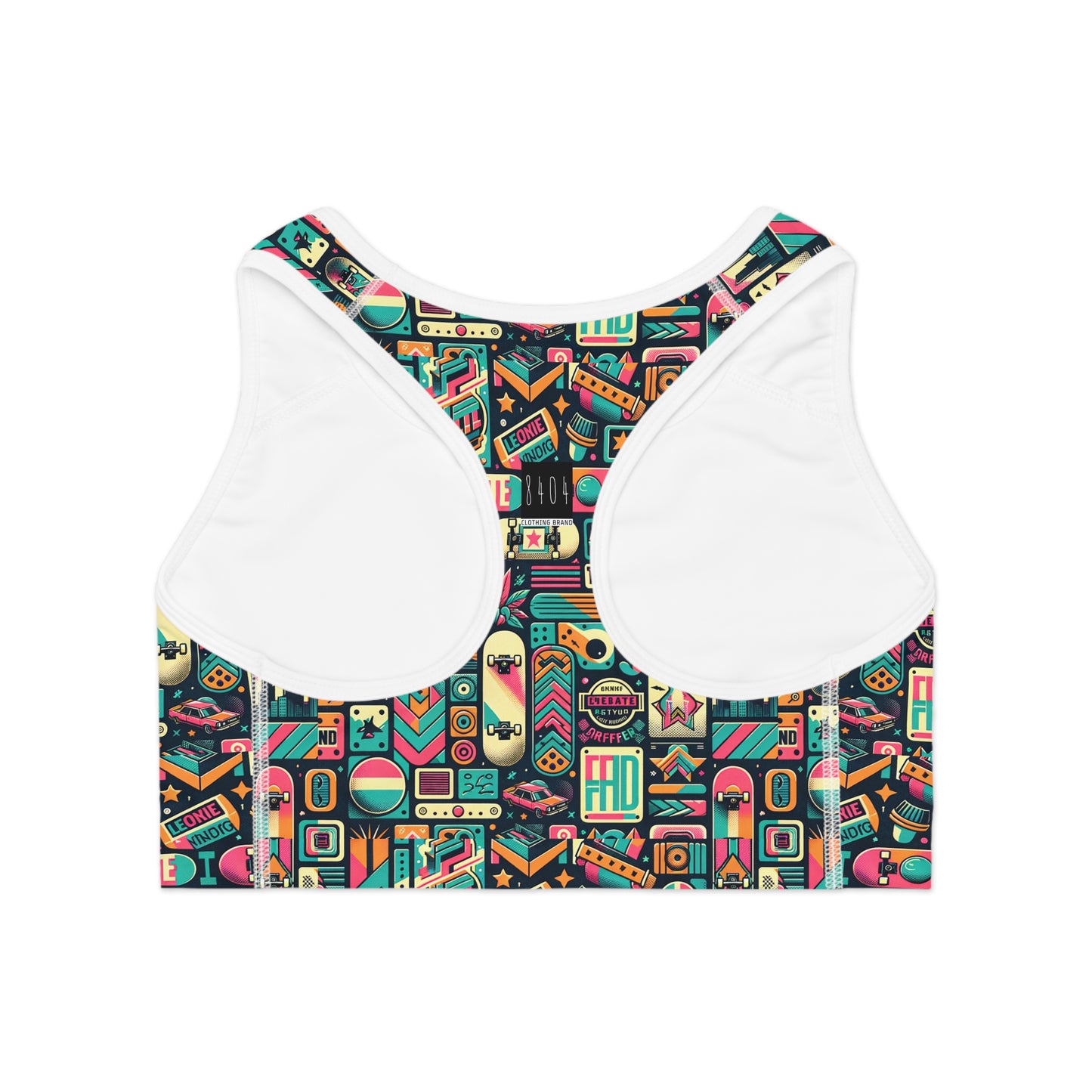 Skate Culture Revival Urban Retro Cool Sports Bra - 8404 Design-61