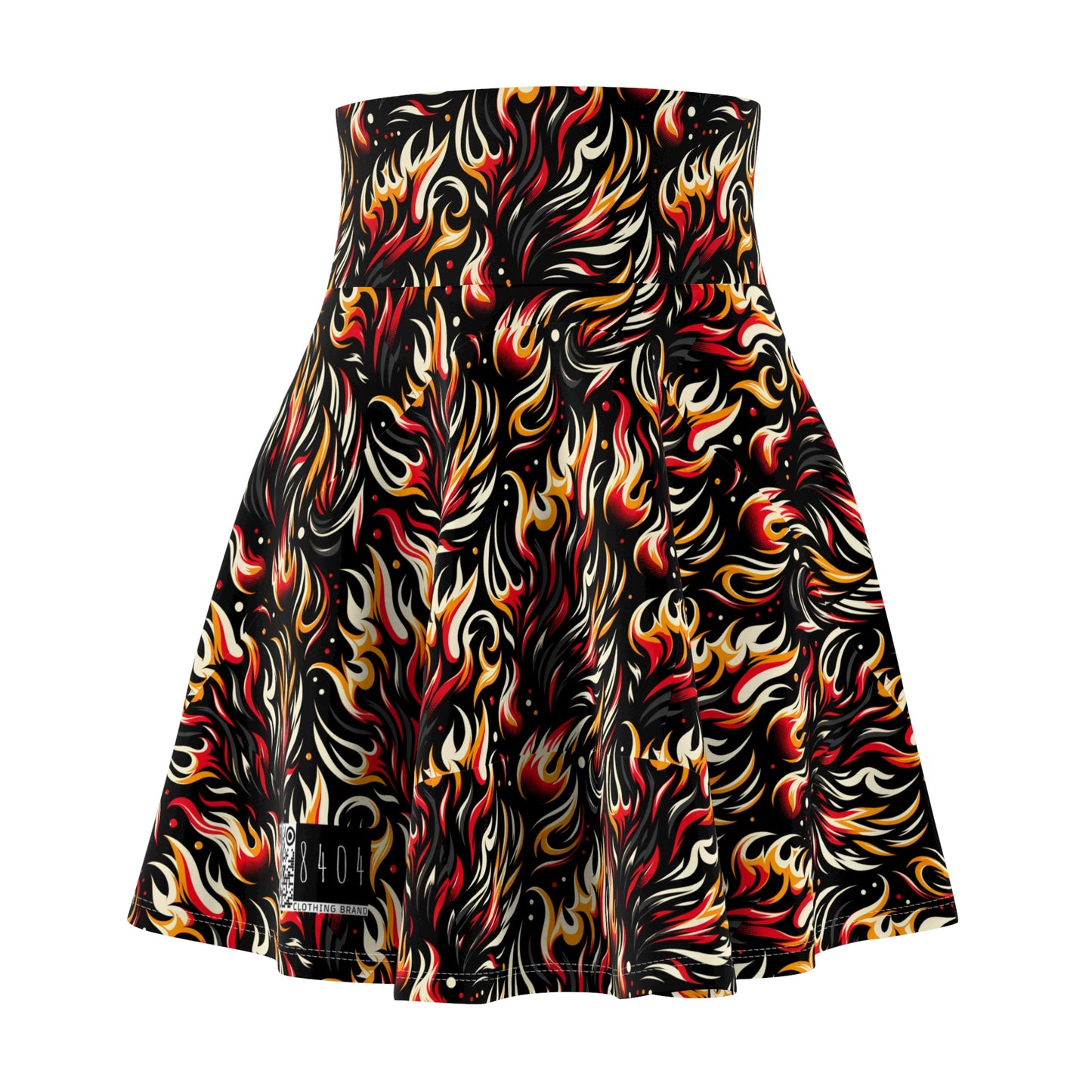 Fire & Flames Bold Streetwear Statement Women's Skater Skirt - 8404 Design-60