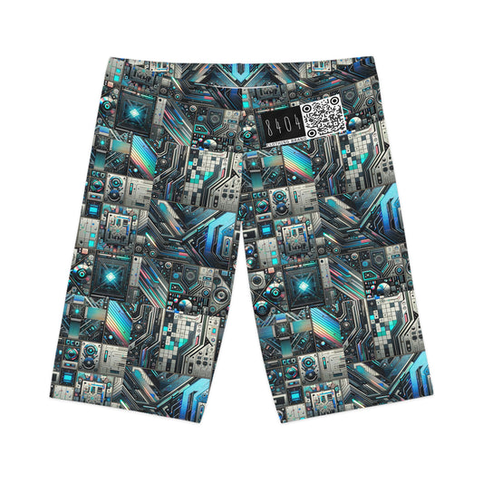 Tech-Infused Futurism Sleek Tech Edge Women's Bike Shorts - 8404 Design-48