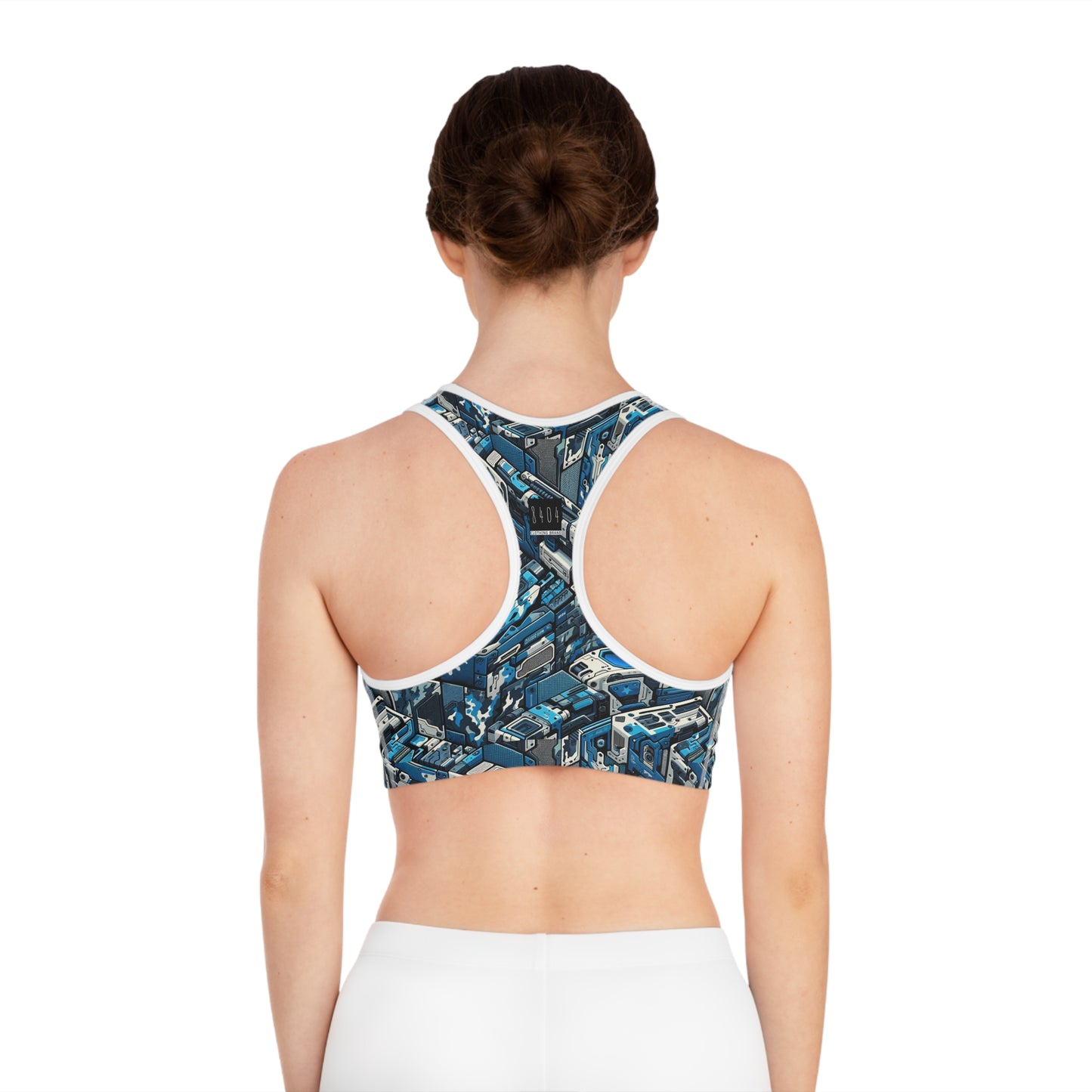 Tech Urban Camo Tech-Forward Streetwear With a Futuristic Military Edge Sports Bra - 8404 Design-51