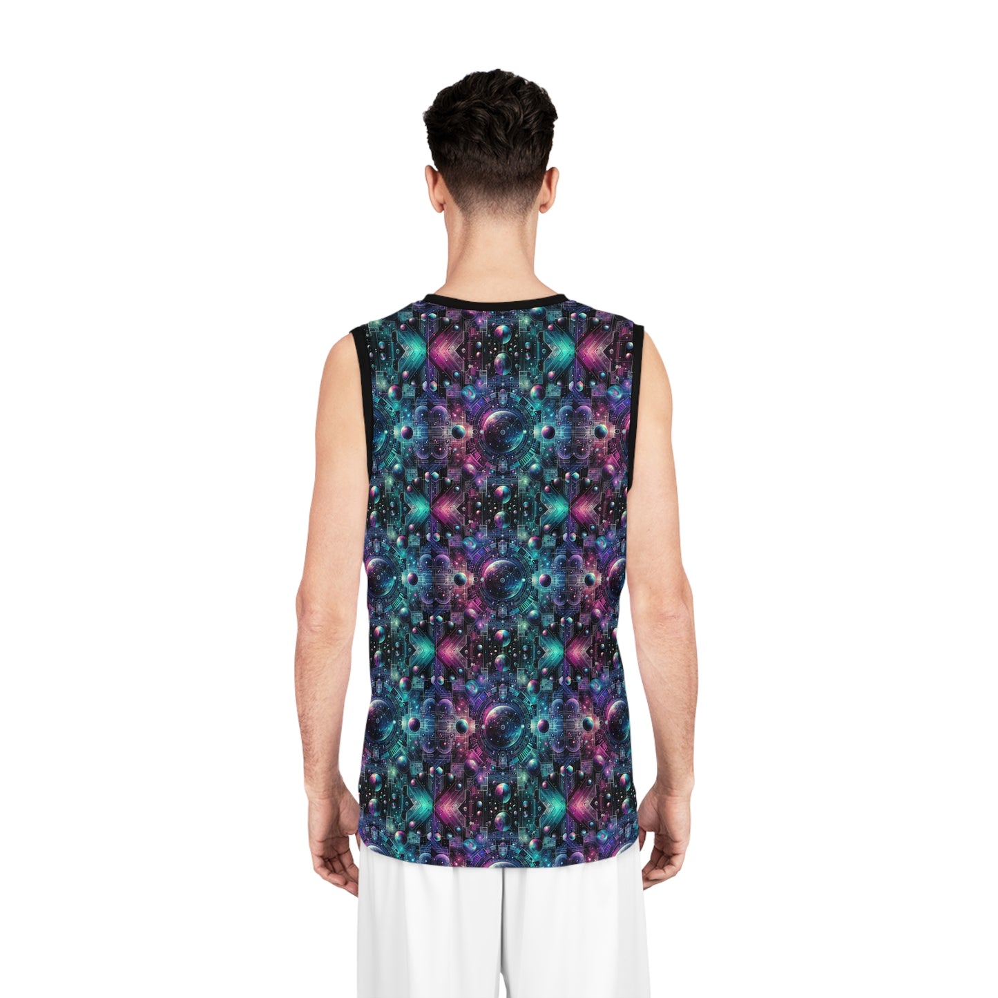 Galactic Hues Tech-Forward Cosmic Fusion Basketball Jersey - 8404 Design-59