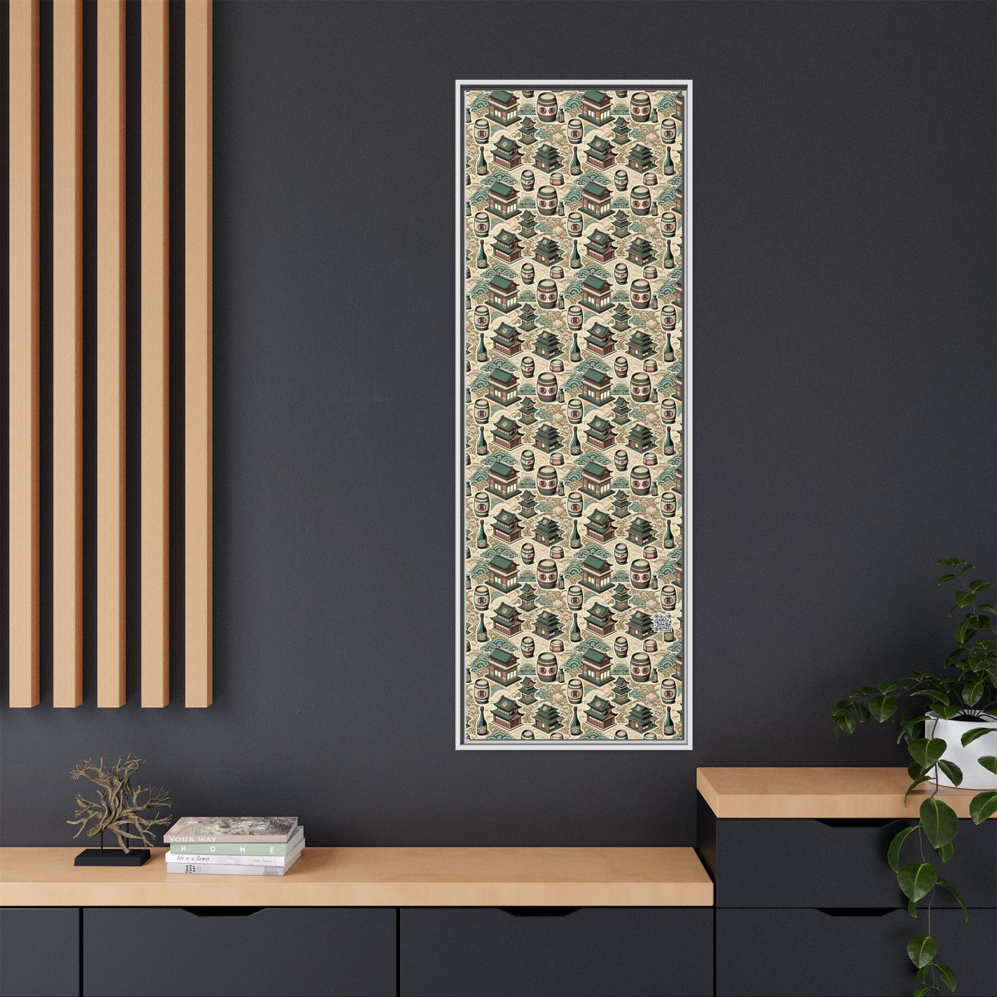 Cultural Artisanal Fusion Contemporary Cultural Elegance Matte Canvas, Framed (multi-Color) - 8404 Design-68 B