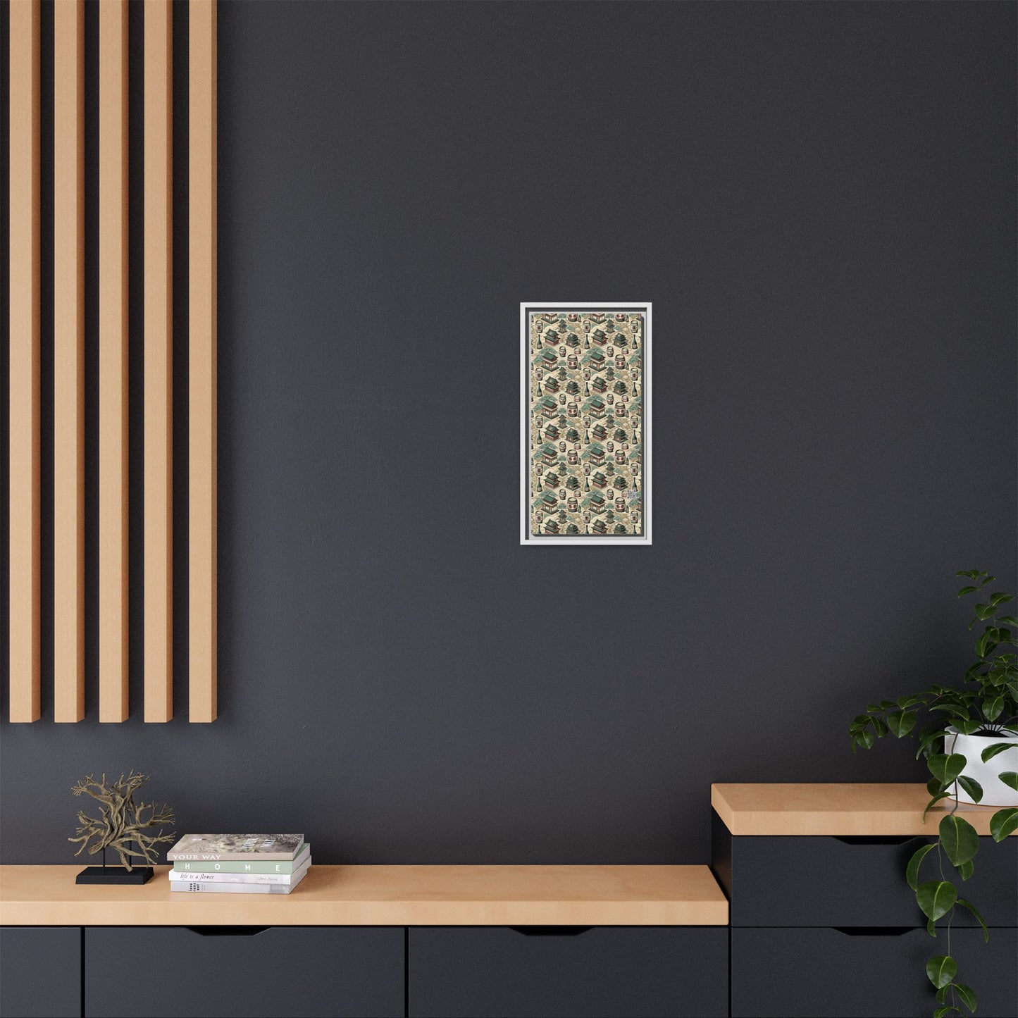 Cultural Artisanal Fusion Contemporary Cultural Elegance Matte Canvas, Framed (multi-Color) - 8404 Design-68 B