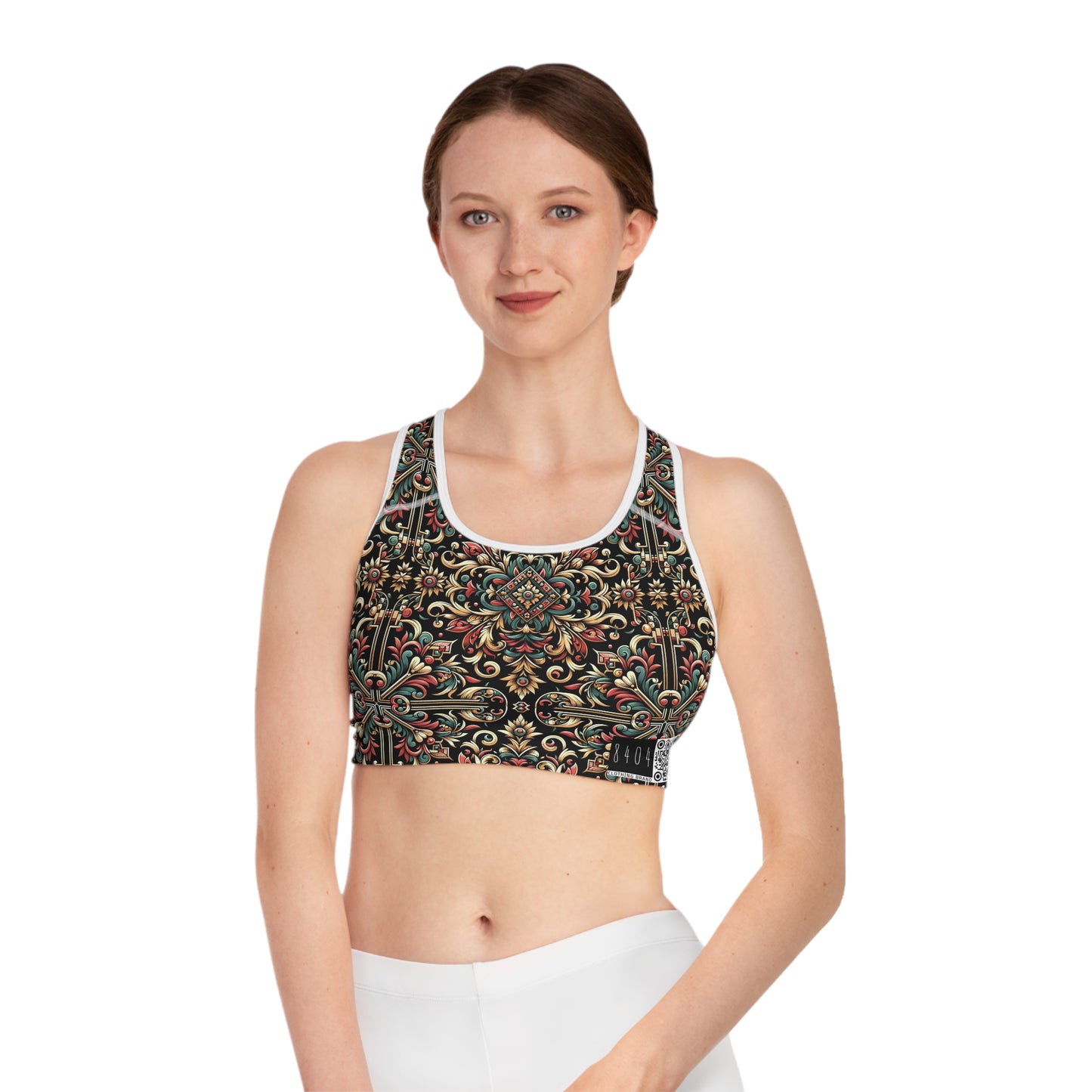 Streetwear Renaissance Artistic Clash of Old and New Sports Bra - 8404 Design-46