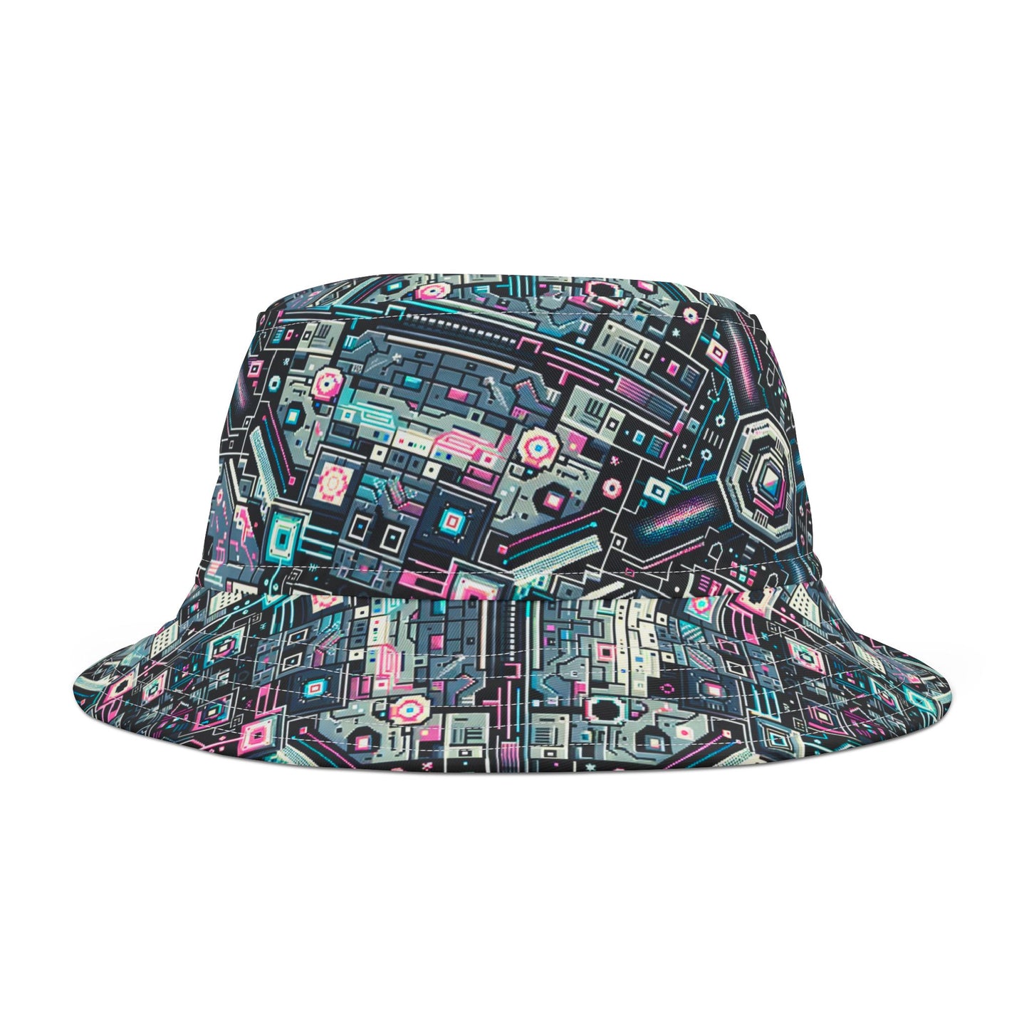 Digital Renaissance Tech-Forward Maximalism Bucket Hat - 8404 Design-44