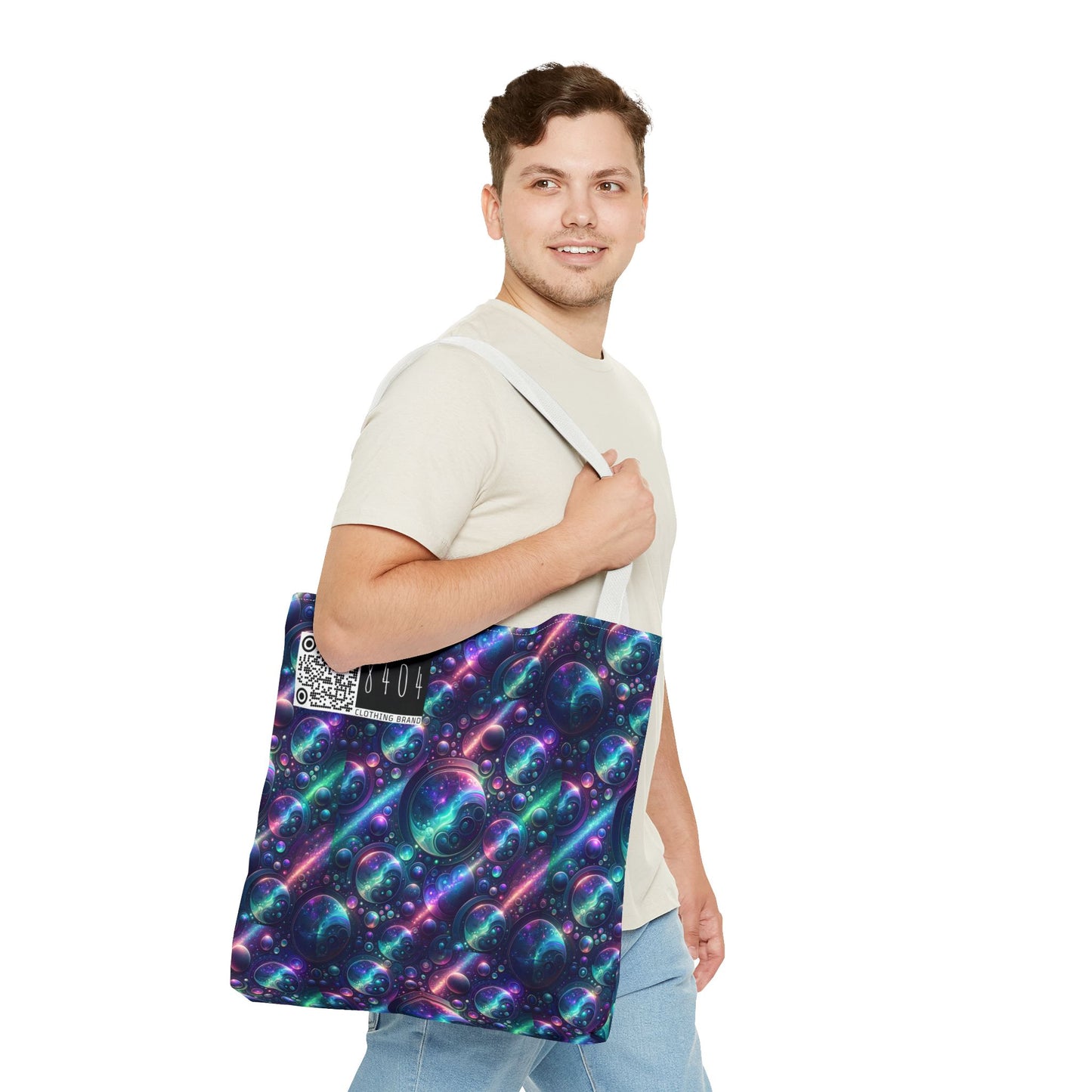 Iridescent Tech Fusion Tech-Forward Streetwear Tote Bag - 8404 Design-51
