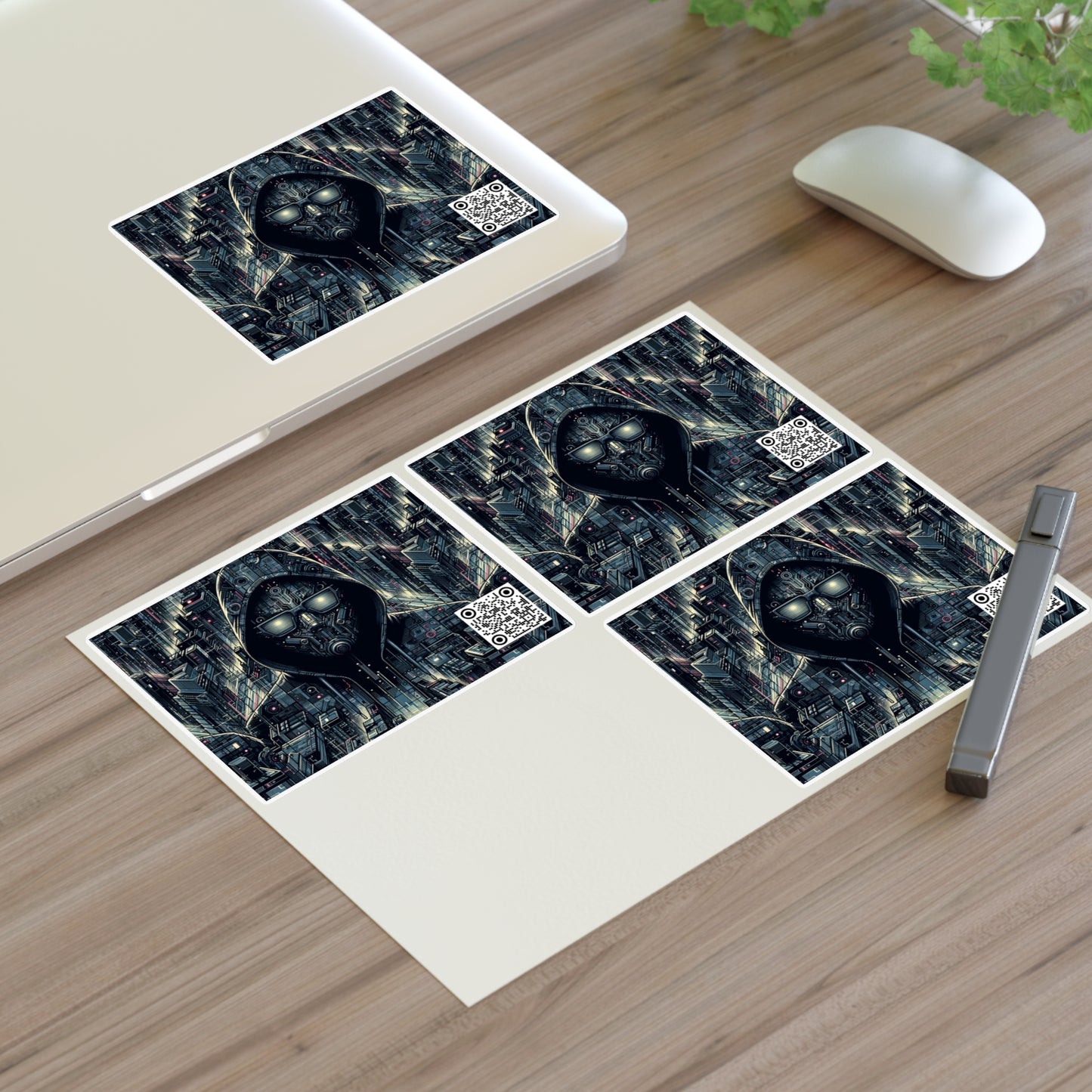 Tech Noir Aesthetics Sleek Tech Streetwear Sticker Sheets - 8404 Design-56