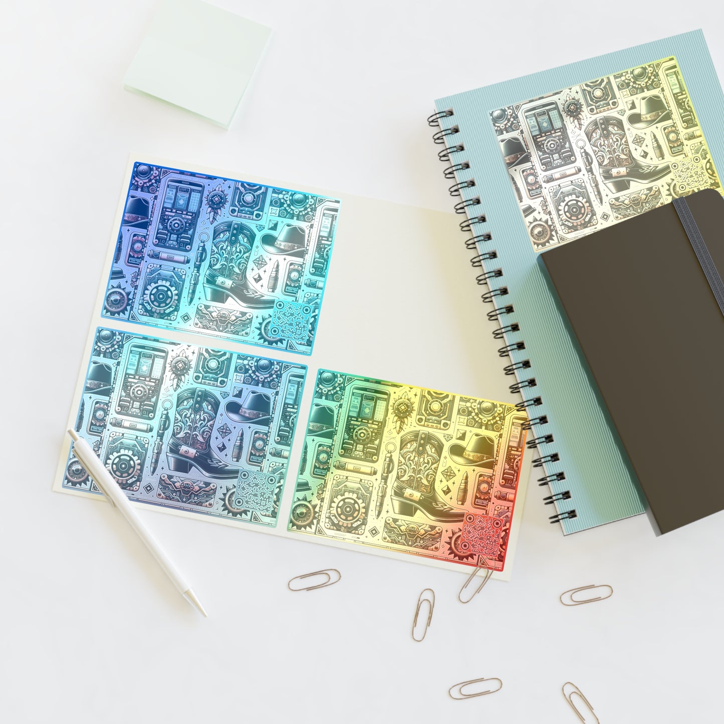 Digital Cowboy Chic Tech-Infused Western Fusion Sticker Sheets - 8404 Design-51