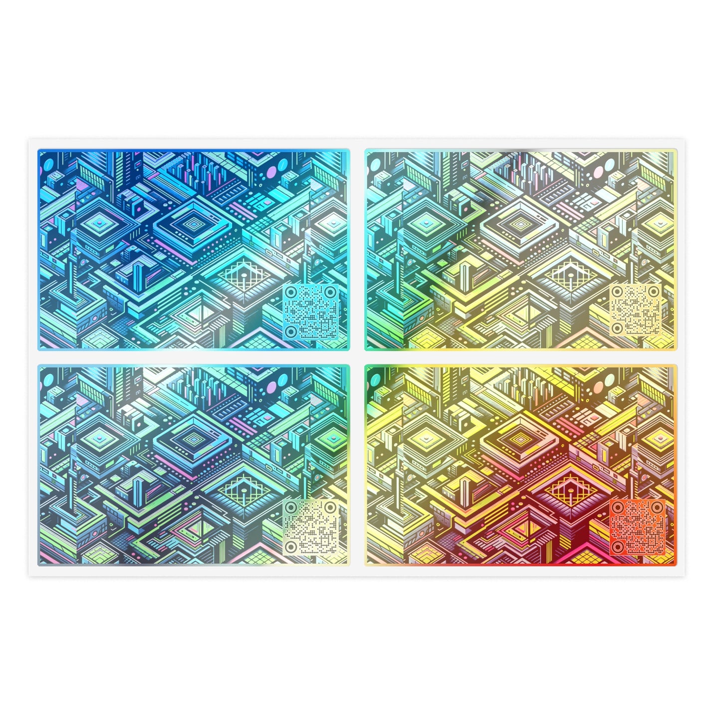 Tech Neon Fusion Tech-Forward Streetwear Sticker Sheets - 8404 Design-51