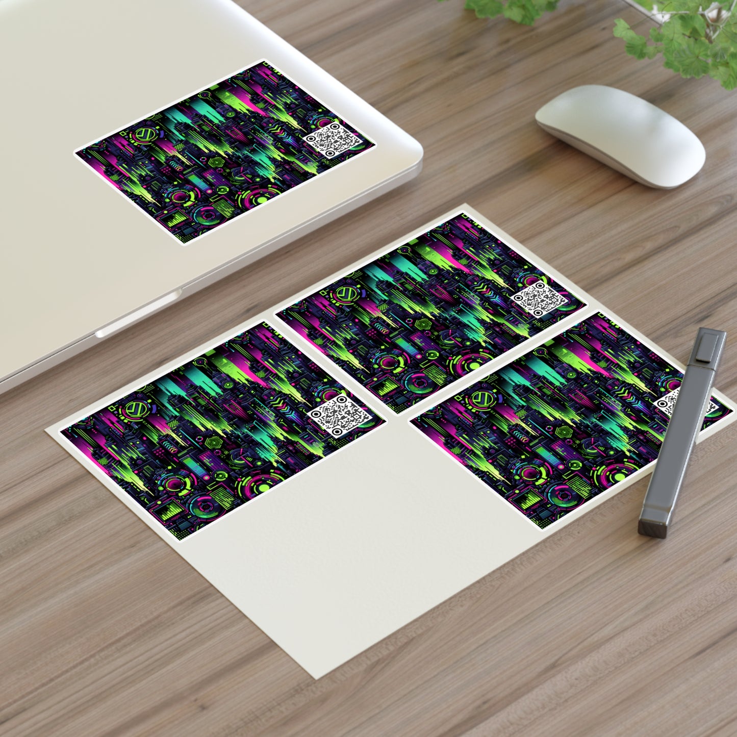 Tech Noir Graphics Futuristic Tech Aesthetics Sticker Sheets - 8404 Design-45