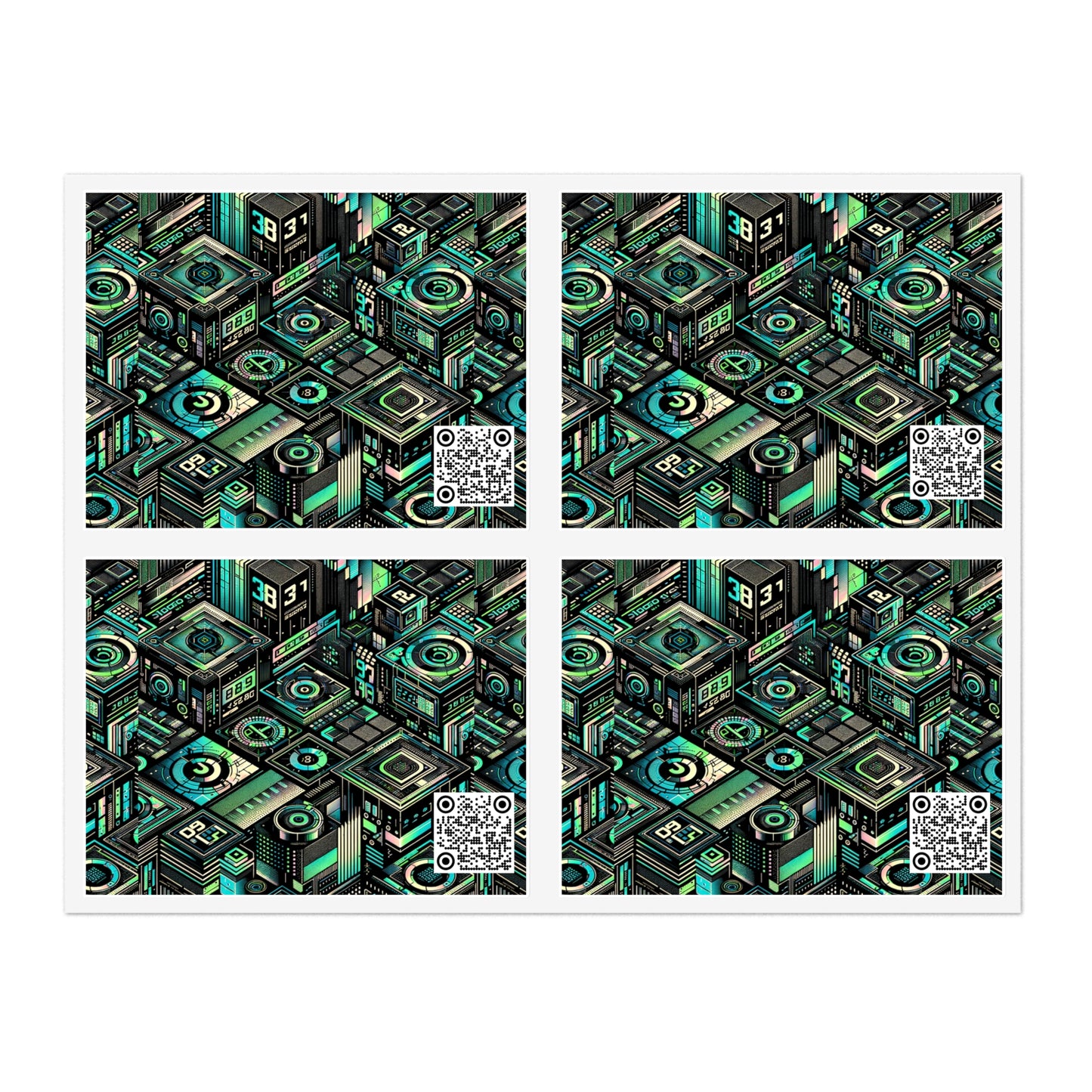 Tech-Inspired Graphic Tees Tech-Forward Streetwear Sticker Sheets - 8404 Design-56