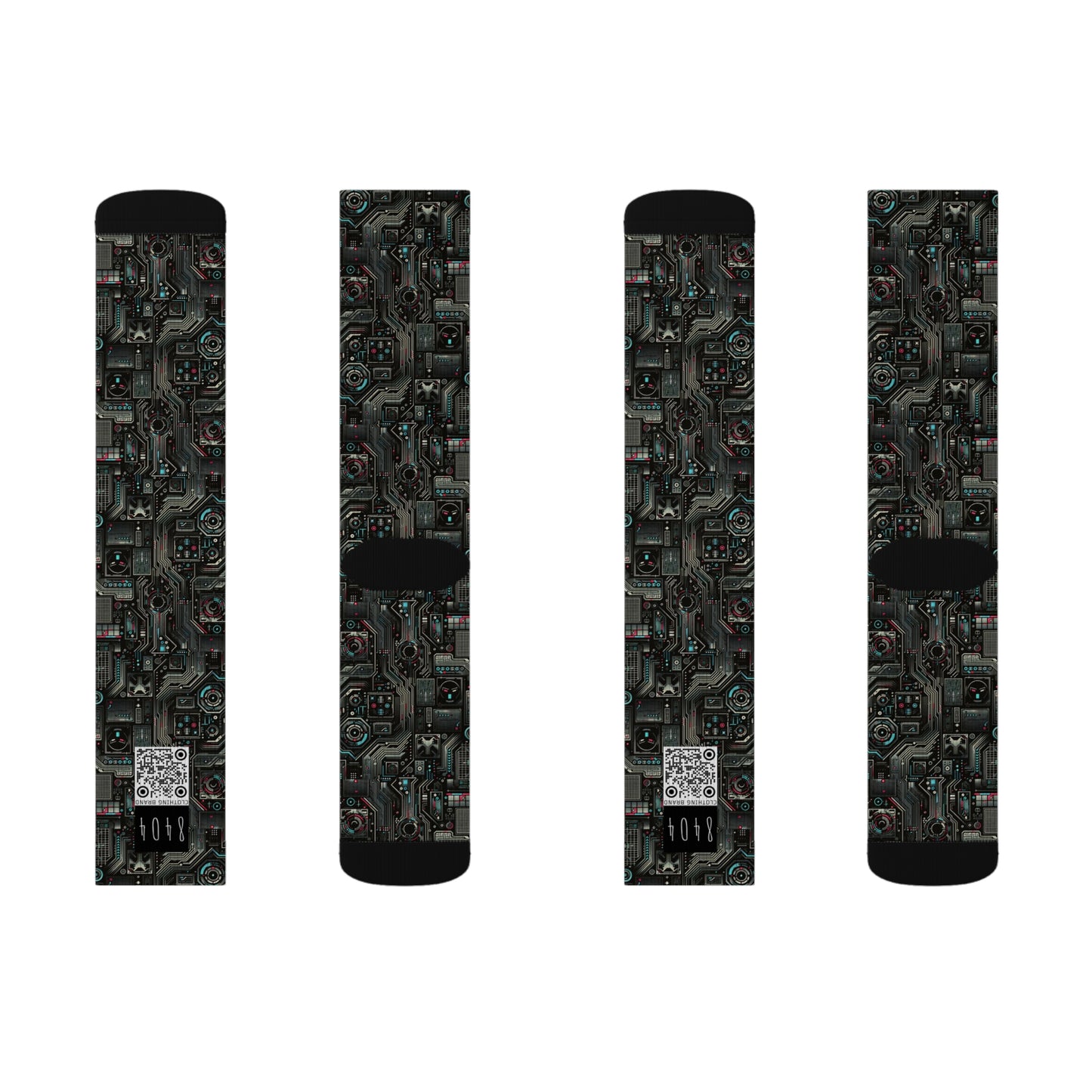Tech Noir Aesthetics Sleek Tech Streetwear Sublimation Socks - 8404 Design-52