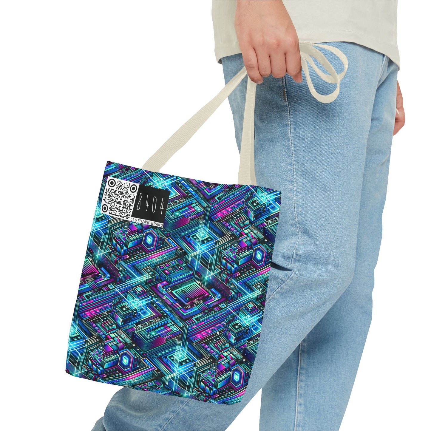Digital Dreamland Futuristic Tech Aesthetic Tote Bag - 8404 Design-42