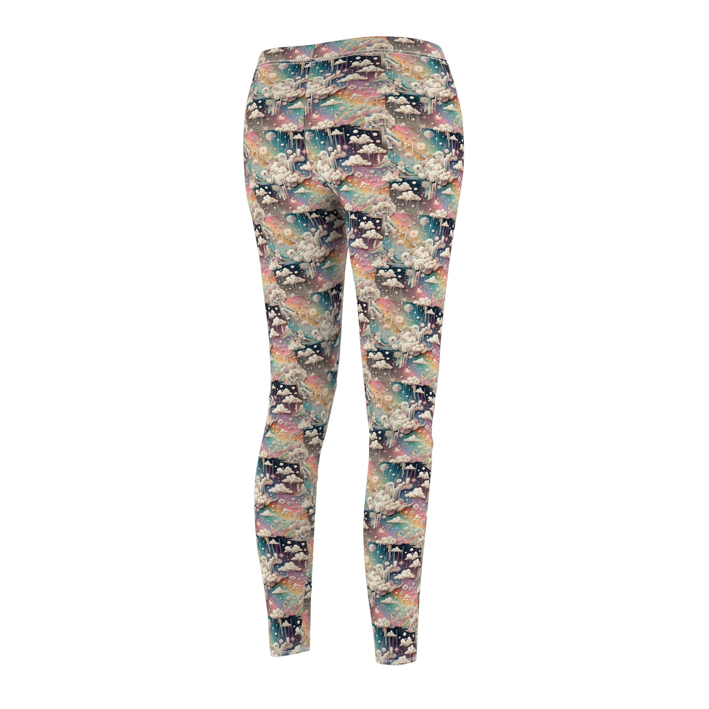 Digital Dreamland Whimsical and Nostalgic Streetwear With a Digital Twist Women's Cut & Sew Casual Leggings - 8404 Design-52