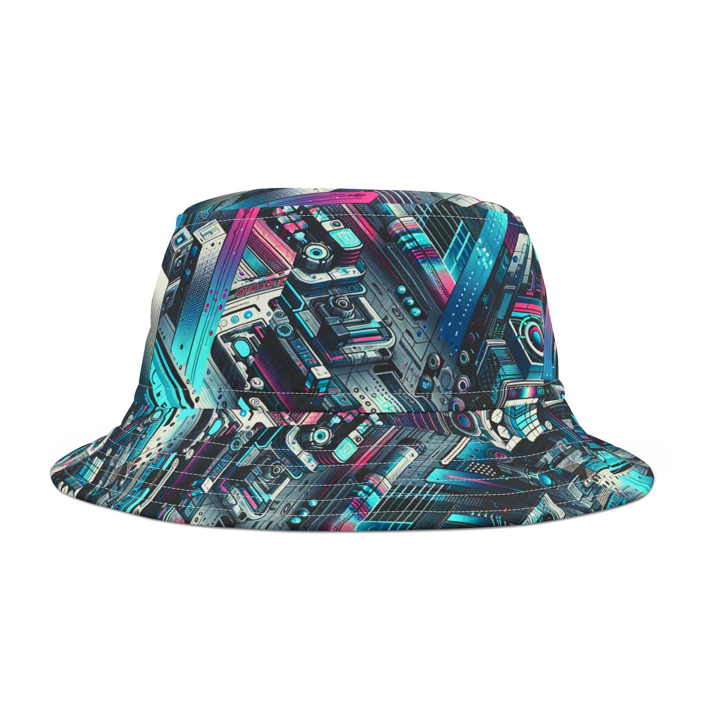 Digital Motion Futuristic Tech Bucket Hat - 8404 Design-40