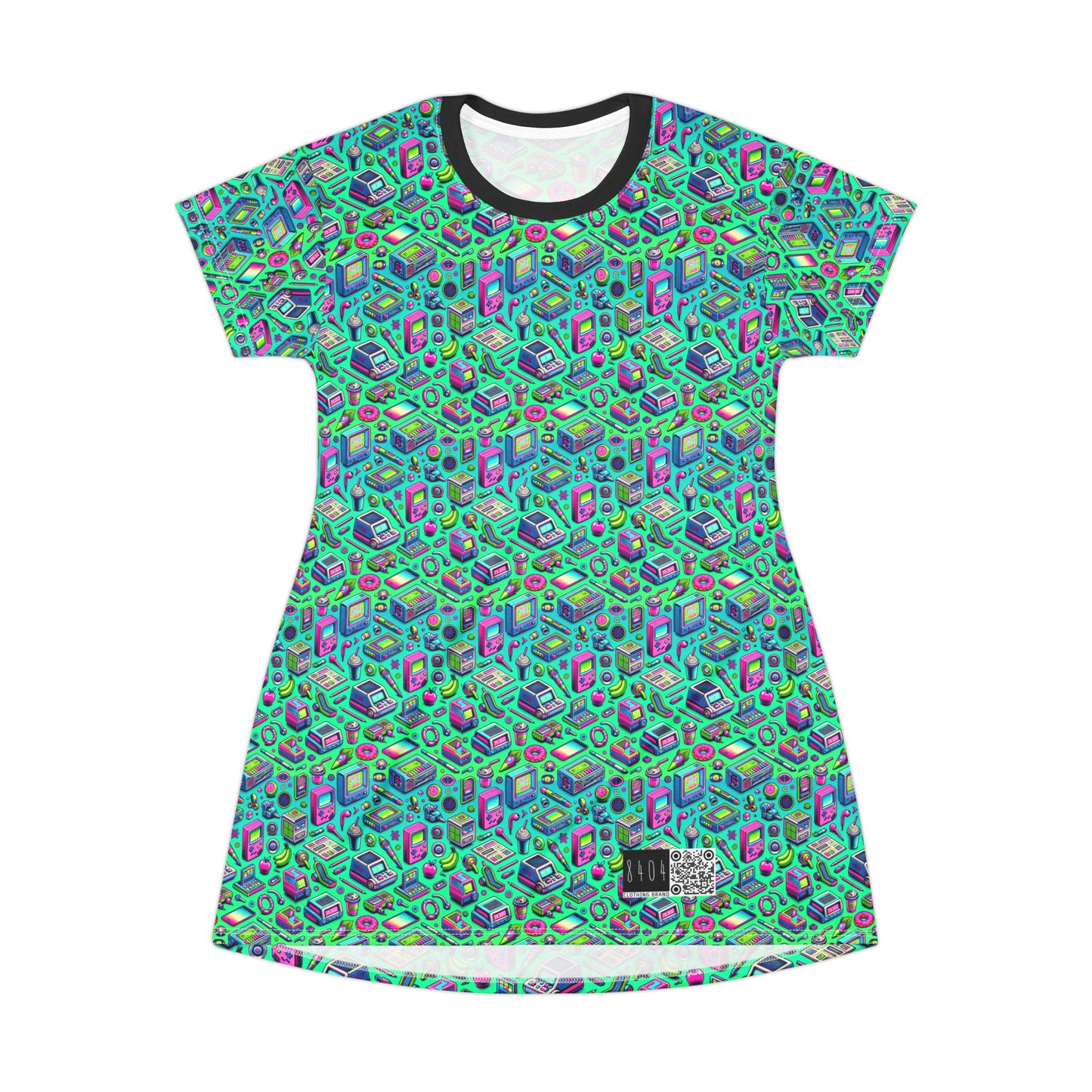 Y2k Revival Nostalgic Futurism T-Shirt Dress - 8404 Design-48