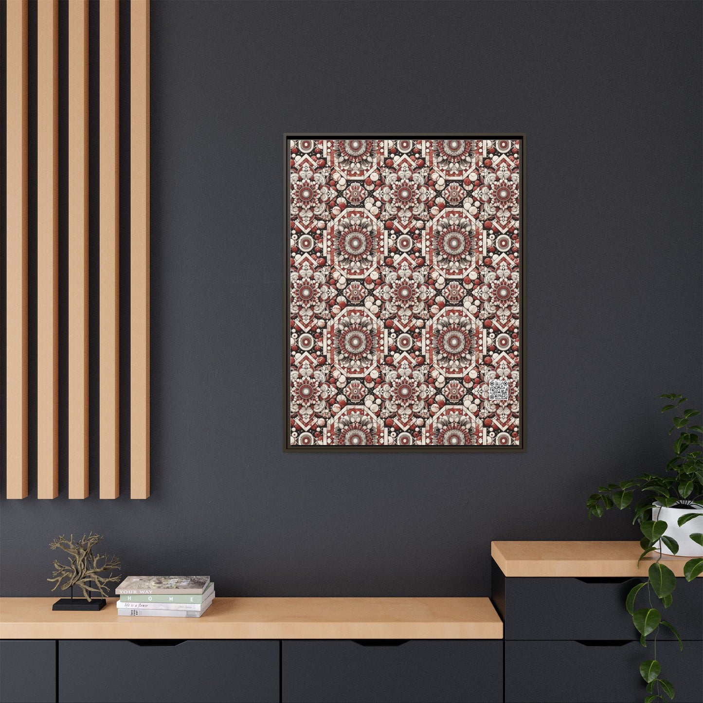Neo Jomon Sculptural Aesthetics Artisanal Streetwear Matte Canvas, Framed (multi-Color) - 8404 Design-55 A