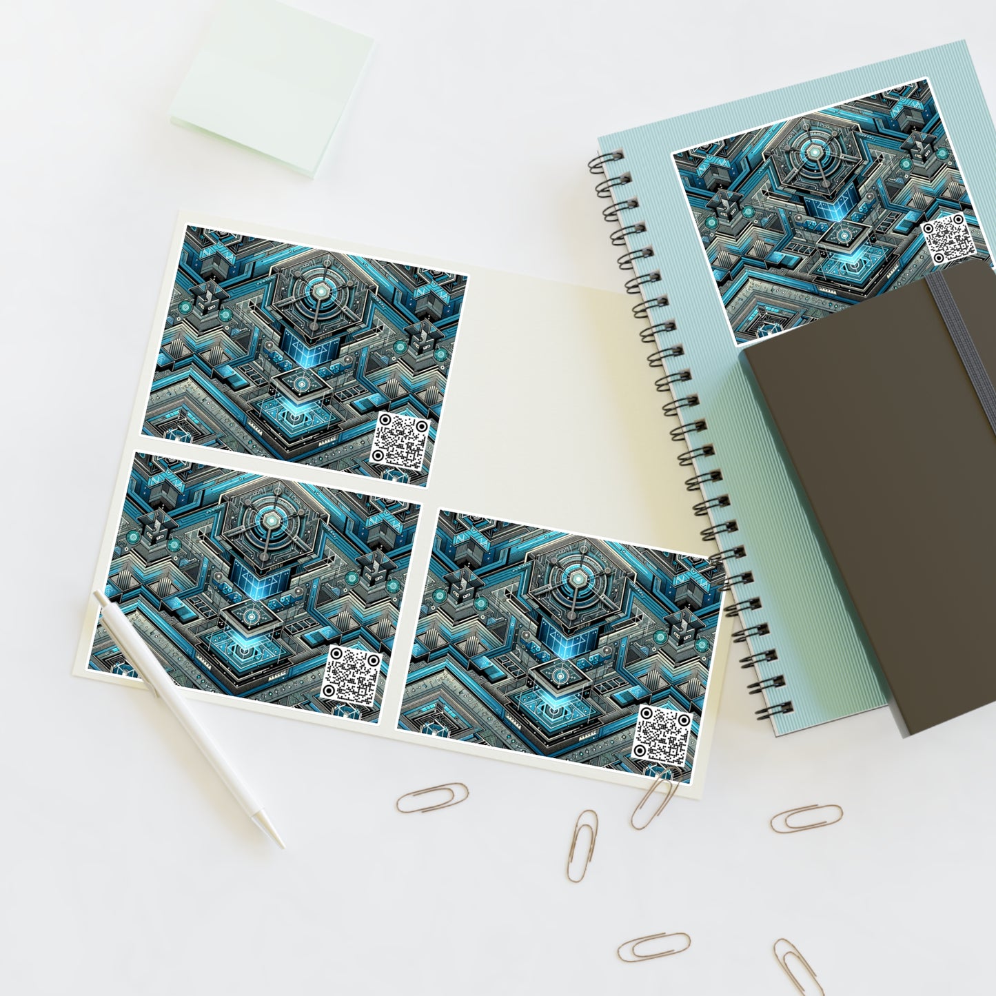 Tech-Infused Futurism Sleek Tech Edge Sticker Sheets - 8404 Design-49