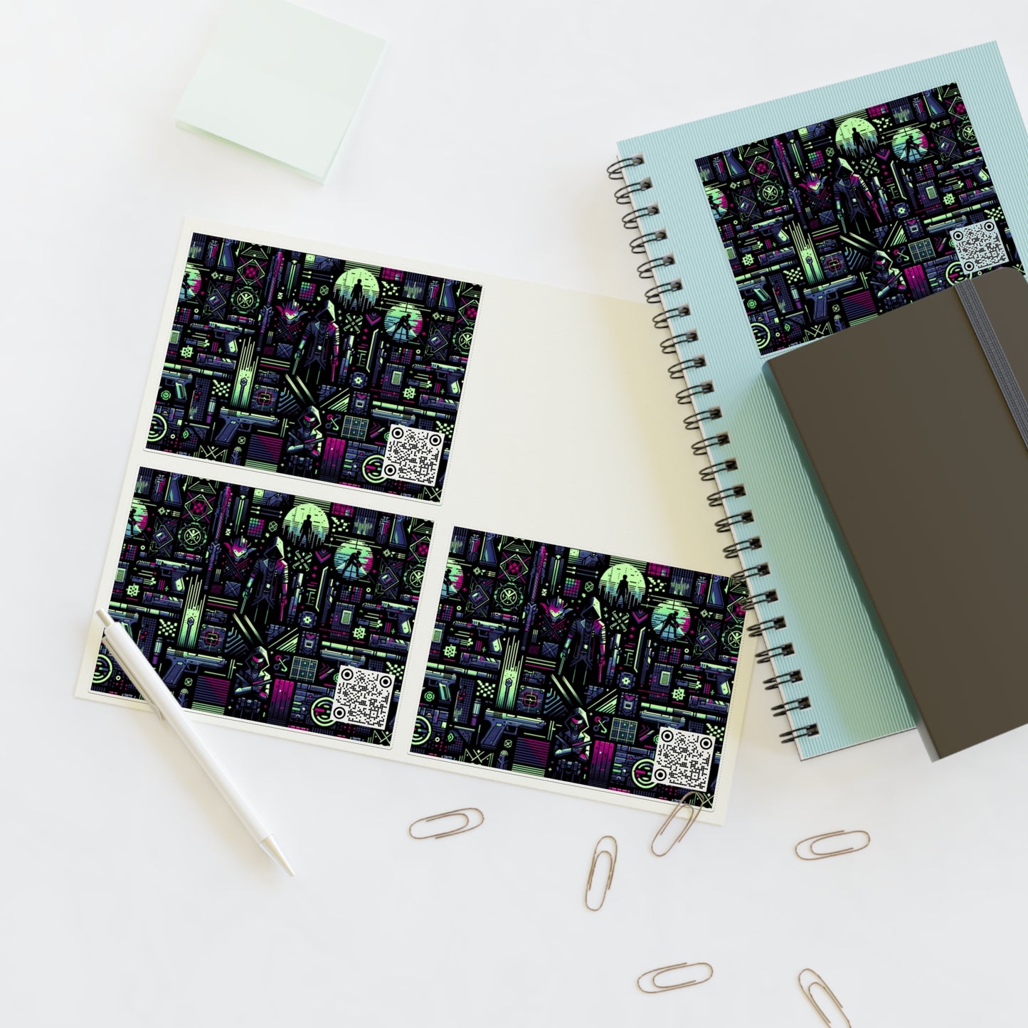 Tech Noir Futuristic Cyberpunk Sticker Sheets - 8404 Design-63