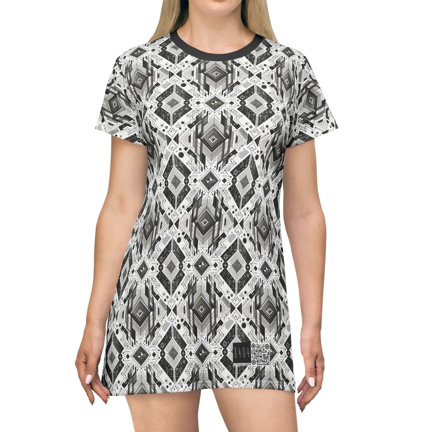 Digital Minimalism Minimalist Tech T-Shirt Dress - 8404 Design-51