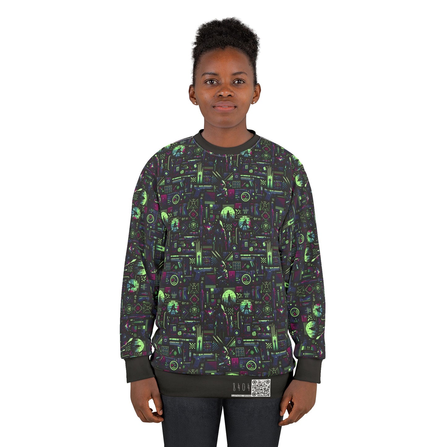 Tech Noir Futuristic Cyberpunk Sweatshirt - 8404 Design-63