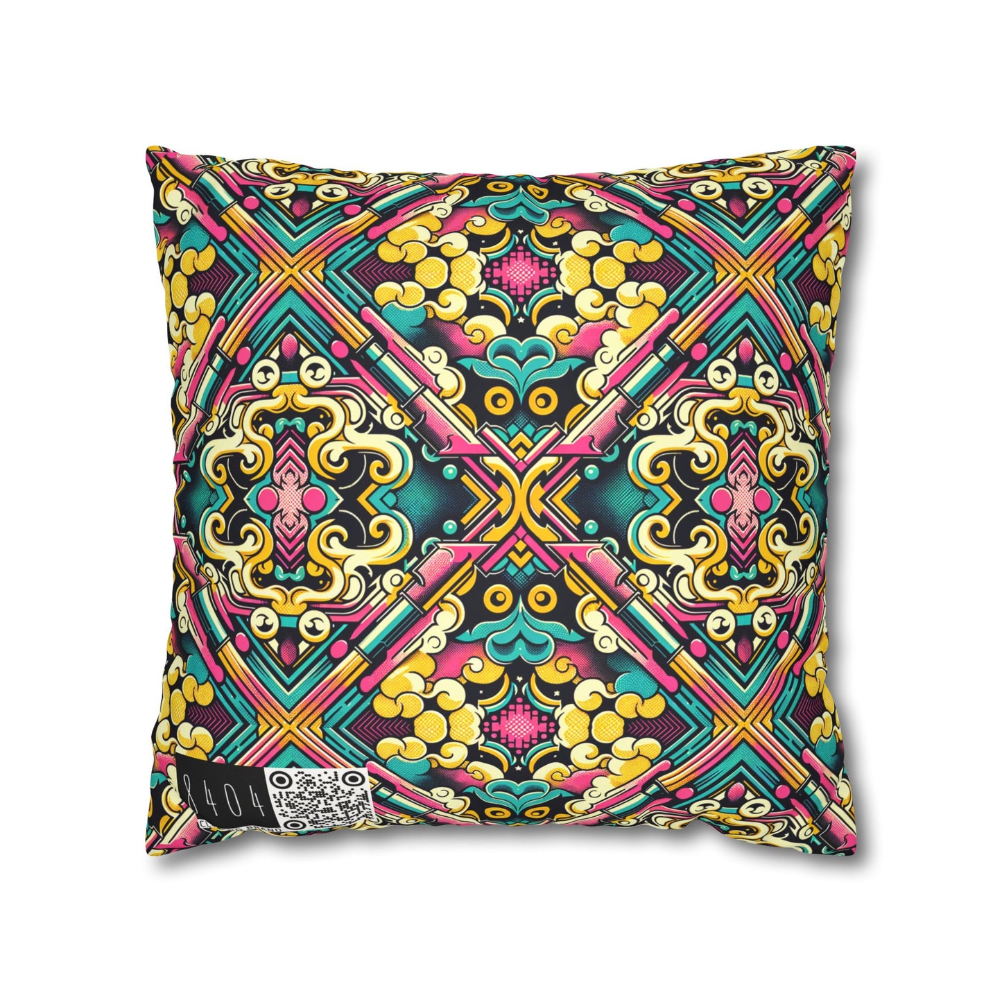 Neon Pop Art Revival Pop Culture Retro Faux Suede Square Pillowcase - 8404 Design-59